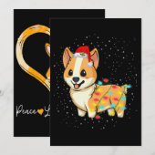 犬ギフト | クリスマスライトコーギー 招待状 (正面/裏面)