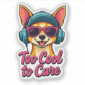 犬クールのステッ気にクを使い過ぎる シール (正面)