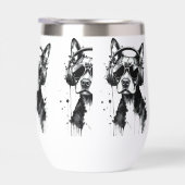 犬クールのヘッドフォンかわいいペット白黒インク (右面)