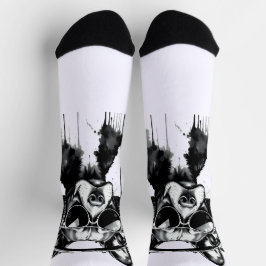 犬クールのヘッドフォンかわいいペット白黒インク ソックス