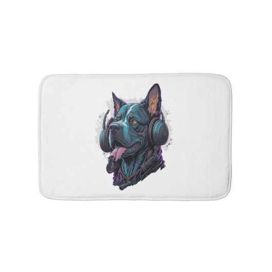 犬クールは聞音楽に合う バスマット (正面)