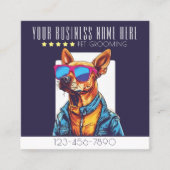 犬クールグルーミングトレンディー及びスタイリッシュロイヤリティ スクエア名刺 (正面)