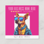 犬クールグルーミングトレンディー及びスタイリッシュロイヤリティ スクエア名刺 (正面)