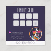 犬クールグルーミングトレンディー及びスタイリッシュロイヤリティ スクエア名刺 (裏面)