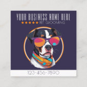 犬クールグルーミングトレンディー及びスタイリッシュロイヤリティ スクエア名刺 (正面)