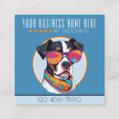 犬クールグルーミングトレンディー及びスタイリッシュロイヤリティ スクエア名刺 (正面)