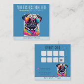 犬クールグルーミングプスタイリッシュグ犬ロイヤリティ スクエア名刺 (正面/裏面)