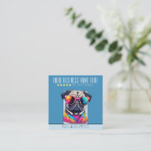 犬クールグルーミングプスタイリッシュグ犬ロイヤリティ スクエア名刺 (スタンド正面)