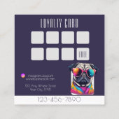 犬クールグルーミングプスタイリッシュグ犬ロイヤリティ スクエア名刺 (裏面)