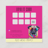 犬クールグルーミングプスタイリッシュグ犬ロイヤリティ スクエア名刺 (裏面)