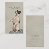 犬クール調教師ヴィンテージシンプル動物エレガント 名刺 (正面/裏面)