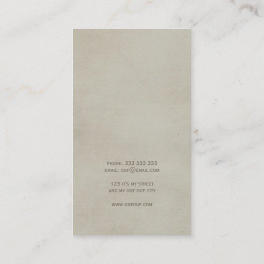 犬クール調教師ヴィンテージシンプル動物エレガント 名刺 (裏面)