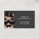 犬グルーミングおもしろいペットブフランスのルドッグ 名刺 (裏面)