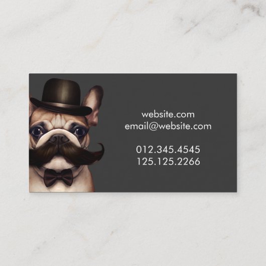 犬グルーミングおもしろいペットブフランスのルドッグ 名刺 (裏面)