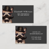 犬グルーミングおもしろいペットブフランスのルドッグ 名刺 (正面/裏面)