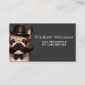 犬グルーミングおもしろいペットブフランスのルドッグ 名刺 (正面)