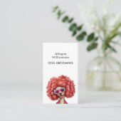 犬グルーミングおもしろいQRコード名刺 名刺 (スタンド正面)