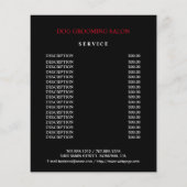 犬グルーミングのビジパーソナライズされたャー チラシ (裏面)