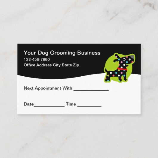 犬グルーミングアポイントメント名刺 予約カード (正面)