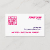 犬グルーミングカスタムQR 名刺 (裏面)