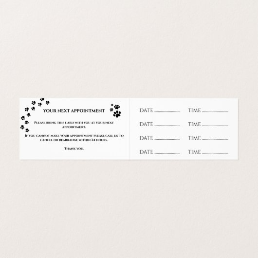 犬グルーミングサロンアポイントメント名刺 名刺 (内部フラット)