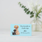 犬グルーミングサロンペットケア 名刺 (スタンド正面)