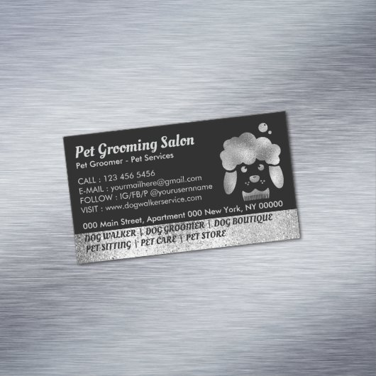 犬グルーミングサロン銀浴スパ マグネット名刺 (インサイチュ)