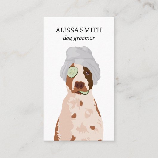 犬グルーミングスパおもしろい美学 名刺 (正面)