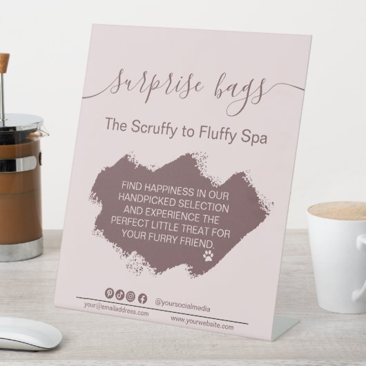 犬グルーミングビジネスサインドッグトリマーシンボルや象徴 台座サイン (インサイチュ)