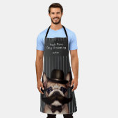 犬グルーミングビジネスフおもしろいレンチペリ エプロン (着用した状態)