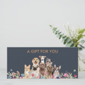 犬グルーミングブティックペットシッターのギフト証明書 (スタンド正面)