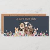 犬グルーミングブティックペットシッターのギフト証明書 (正面/裏面)