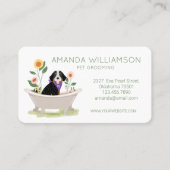 犬グルーミングベルネーゼマウンテンドッグ入りバスタブ 名刺 (正面)