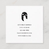 犬グルーミングペットケアロゴ白黒 スクエア名刺 (裏面)