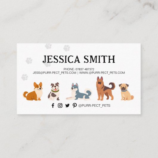 犬グルーミングペットトリマーハウンズウォーカー 名刺 (裏面)