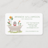 犬グルーミングマルチーズプードルドッグ入り浴槽 名刺 (正面)