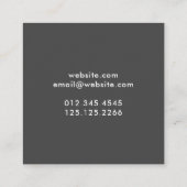 犬グルーミングモダンタイポグラフィアフガンシンプルハウンド スクエア名刺 (裏面)