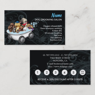 犬グルーミングロイヤリティ割引名刺 名刺