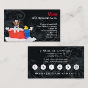 犬グルーミングロイヤリティ割引名刺 名刺