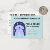 犬グルーミング事業カスタムアポイントメントカード ノートカード (正面/裏面インサイチュ)