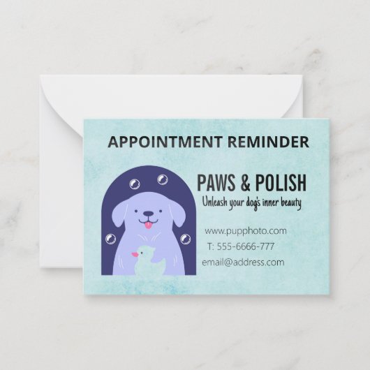 犬グルーミング事業カスタムアポイントメントカード ノートカード (正面)