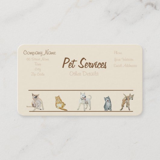 犬グルーミング及びペットケアサービス 名刺 (正面)