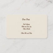 犬グルーミング及びペットケアサービス 名刺 (裏面)