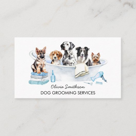 犬グルーミング及びペットサロン 名刺 (正面)