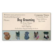 犬グルーミング及びペット介護サービスアポイントメント マグネット名刺 (正面)
