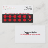 犬グルーミング名刺ロイヤリティカード ロイヤリティカード (正面/裏面)