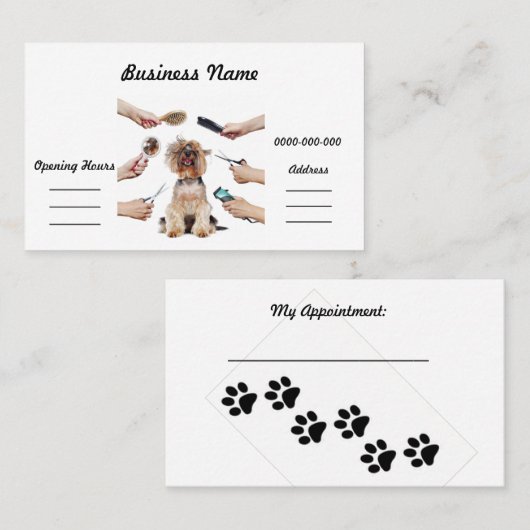 犬グルーミング名刺 名刺 (正面/裏面)