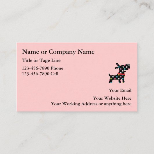 犬グルーミング名刺 名刺 (裏面)