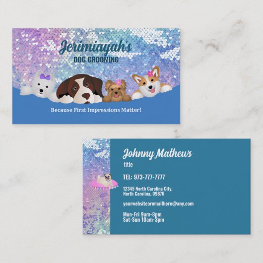 犬グルーミング名刺 名刺 (正面/裏面)