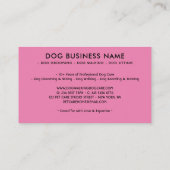犬グルーミング歩くシッター搭乗訓練ピンク 名刺 (裏面)